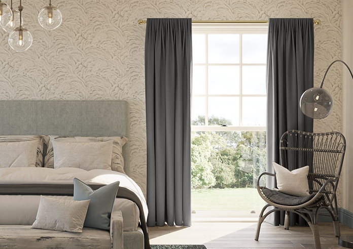 Akoya Faux Silk, Lustre Slate Grey - Made to Measure Curtains - Image 3